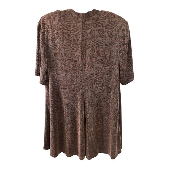 R&M Richards by Karen Kwong Women’s Jacket – Size 14 – Brown Abstract Pattern - Picture 2 of 4